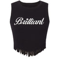 Vintage Letter Fringe Sleeveless Knit Vest Top